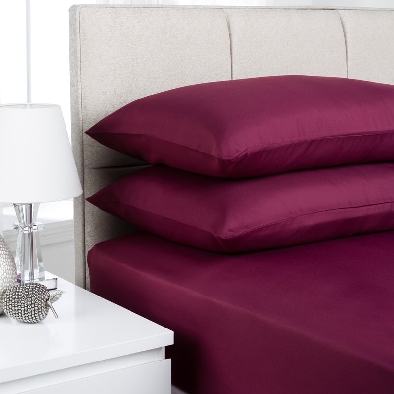 Fusion Fitted Sheet King Size Aubergine